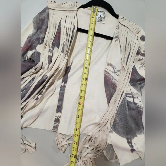 Y2k Vocal Fringe Faux Suede Light Jacket - Picture 6 of 9